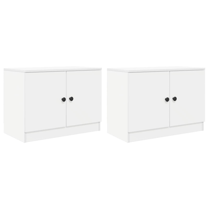 Szafka pod łóżko z przechowywaniem 2 pcs Biały 66 x 35 x 48 cm