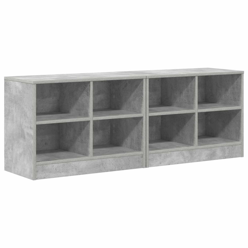 Szafka pod łóżko z półką 2 pcs Betonowy szary 66 x 33 x 48 cm