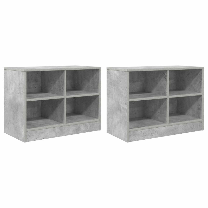 Szafka pod łóżko z półką 2 pcs Betonowy szary 66 x 33 x 48 cm
