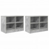 Szafka pod łóżko z półką 2 pcs Betonowy szary 66 x 33 x 48 cm