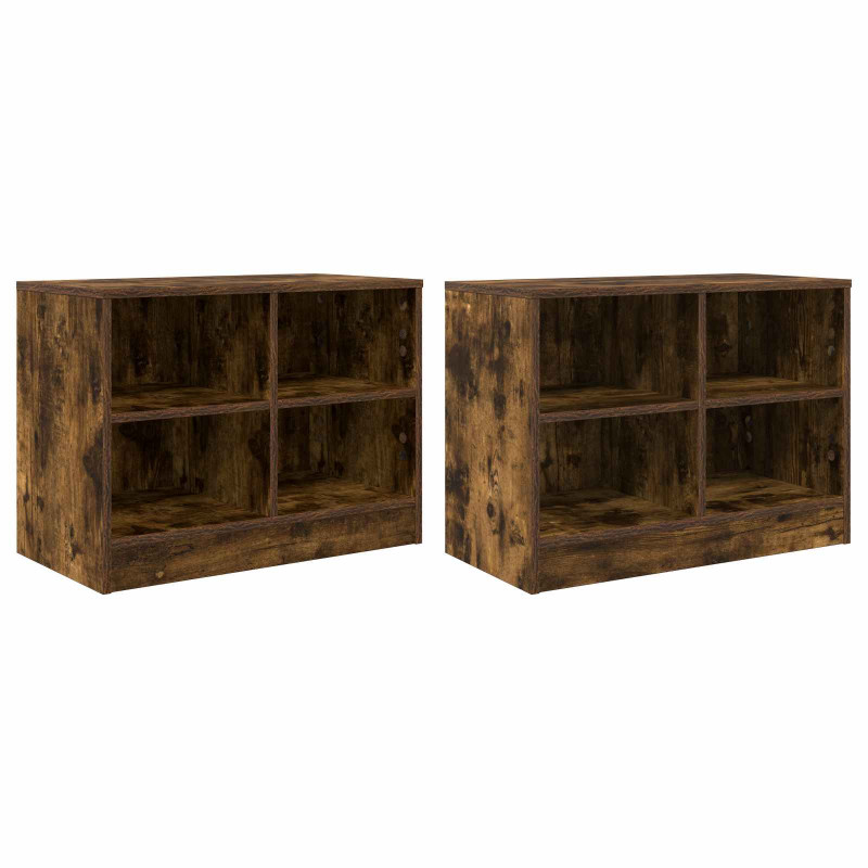 Szafka pod łóżko z półką 2 pcs Dąb wędzony 66 x 33 x 48 cm