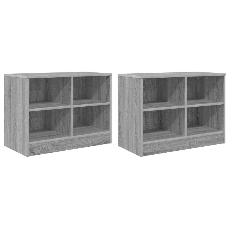 Szafka pod łóżko z półką 2 pcs Szary Sonoma 66 x 33 x 48 cm