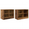 Szafka pod łóżko z półką 2 pcs Stare drewno 66 x 33 x 48 cm