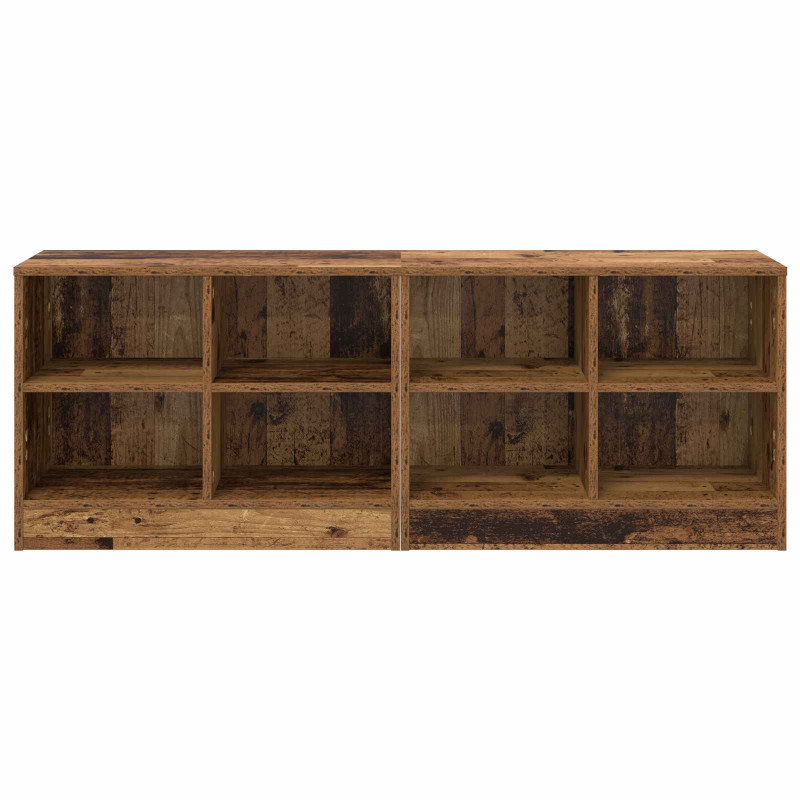 Szafka pod łóżko z półką 2 pcs Stare drewno 66 x 33 x 48 cm