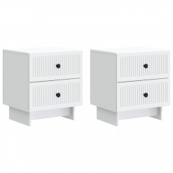 Szafka Nocna z szufladą 2 pcs Biały 43 x 34,5 x 47,5 cm