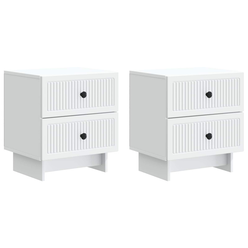 Szafka Nocna z szufladą 2 pcs Biały 43 x 34,5 x 47,5 cm