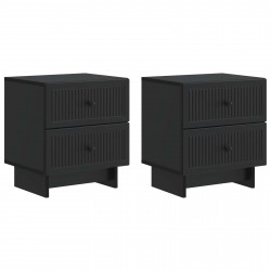 Szafka Nocna z szufladą 2 pcs Czarny 43 x 34,5 x 47,5 cm