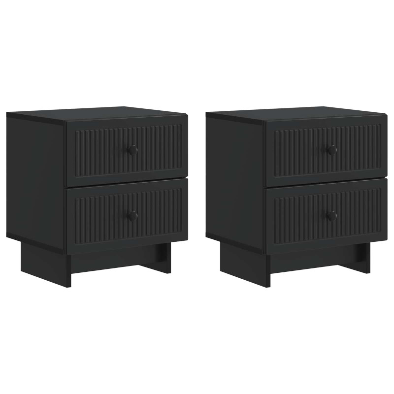 Szafka Nocna z szufladą 2 pcs Czarny 43 x 34,5 x 47,5 cm