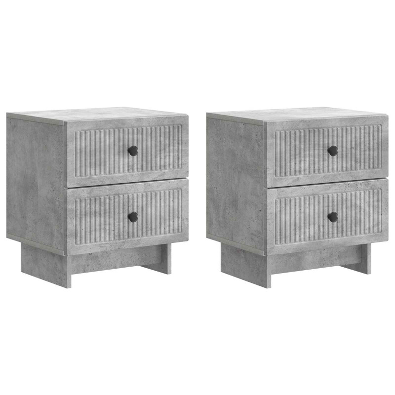 Szafka Nocna 2 pcs Betonowy szary 43 x 34,5 x 47,5 cm