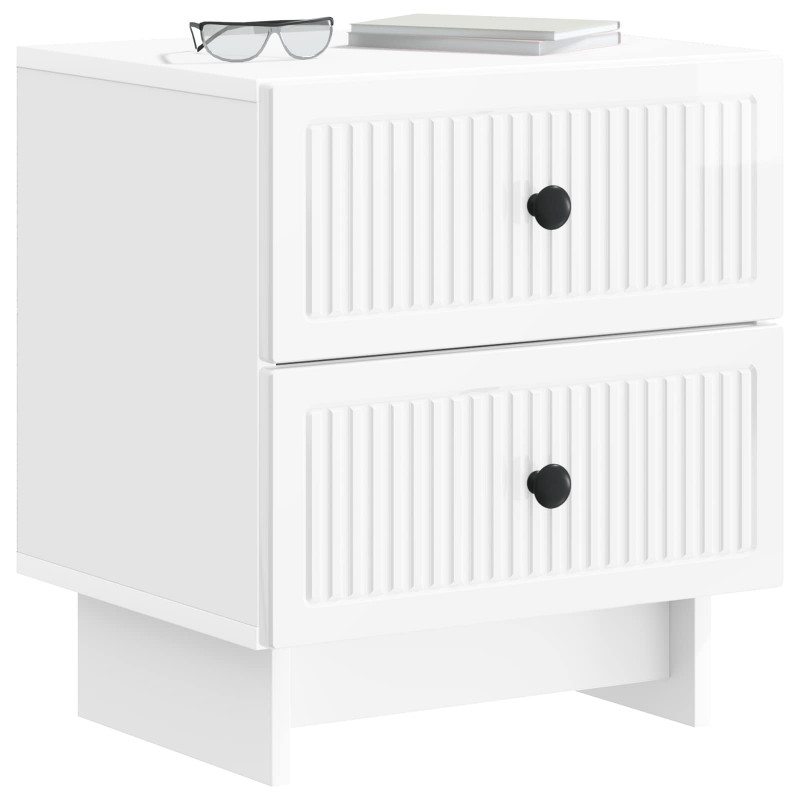 Szafka Nocna 2 pcs Biały wysoki połysk 43 x 34,5 x 47,5 cm