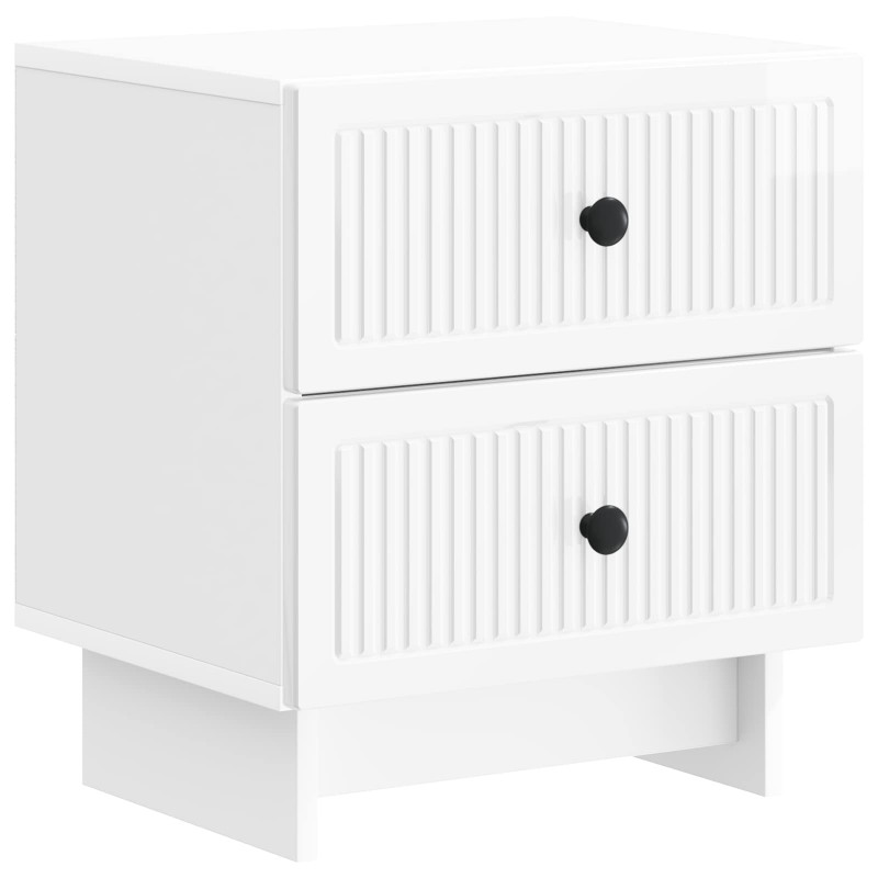 Szafka Nocna 2 pcs Biały wysoki połysk 43 x 34,5 x 47,5 cm
