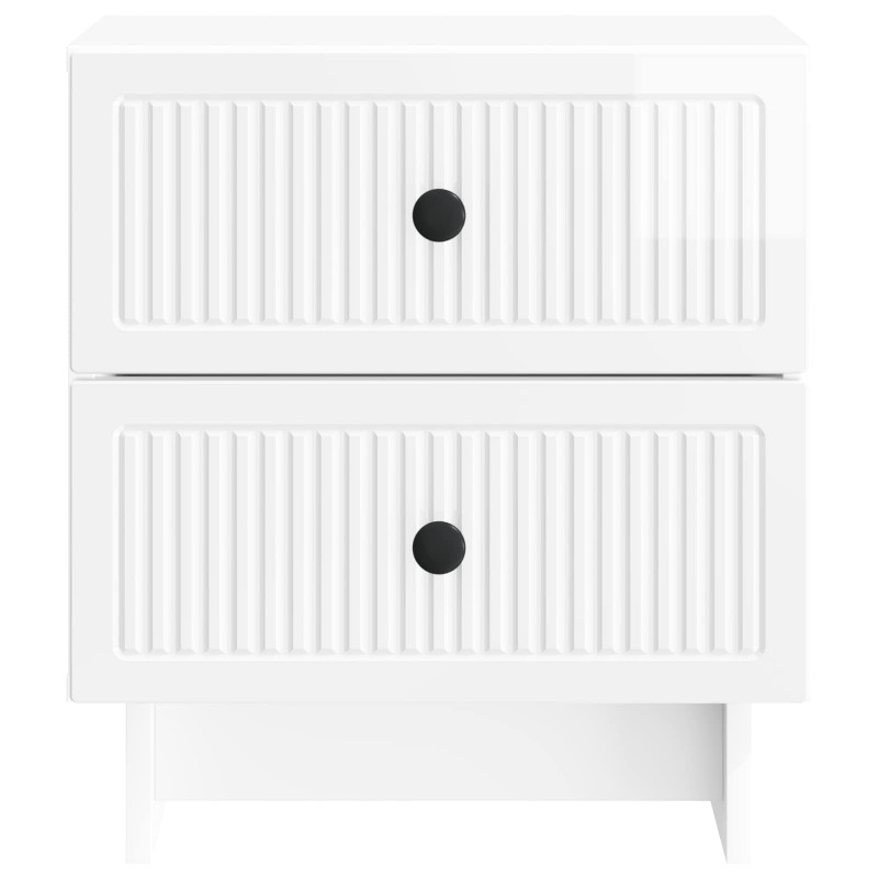 Szafka Nocna 2 pcs Biały wysoki połysk 43 x 34,5 x 47,5 cm