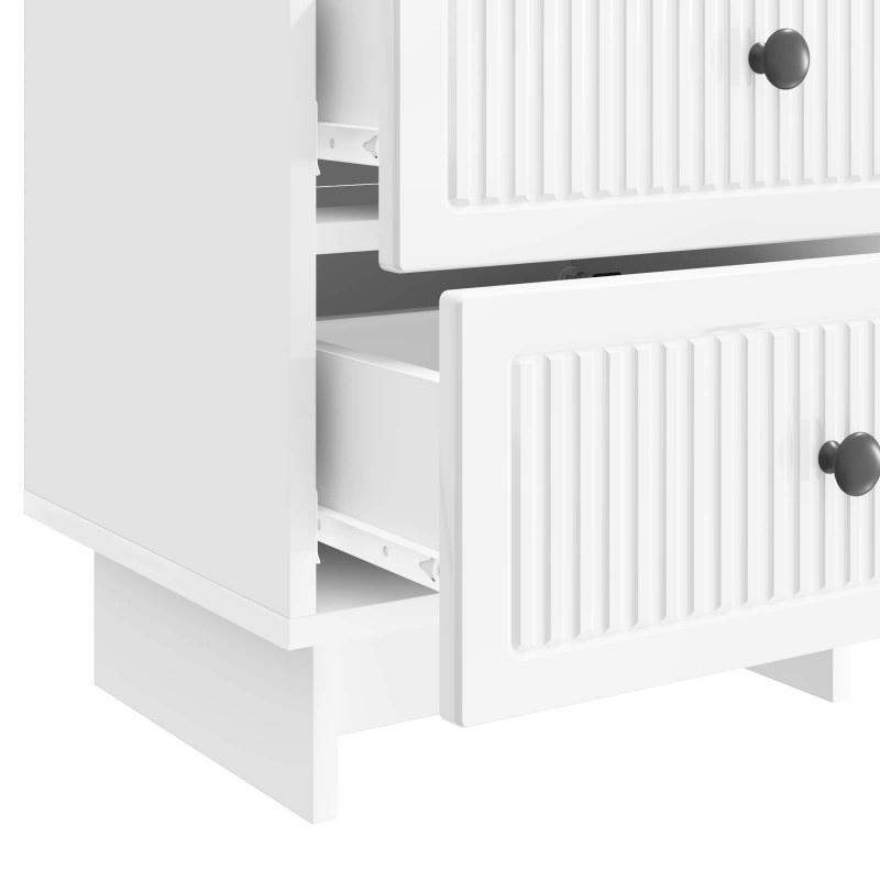 Szafka Nocna 2 pcs Biały wysoki połysk 43 x 34,5 x 47,5 cm
