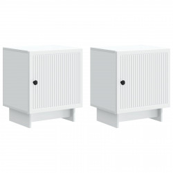Szafka Nocna 2 pcs Biały 43 x 34,5 x 50 cm Drewno inżynieryjne