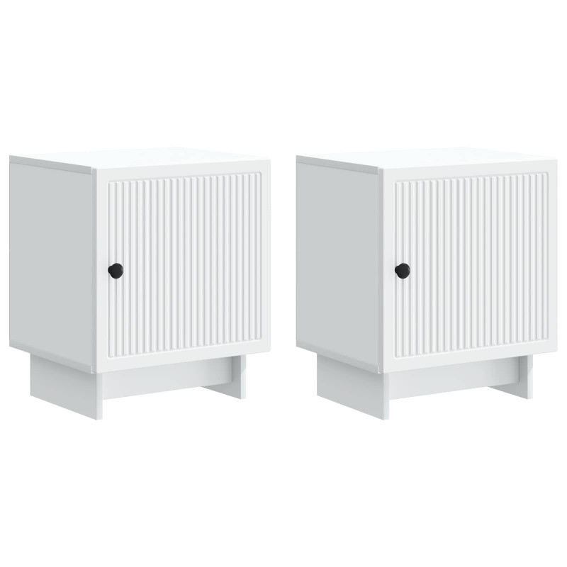 Szafka Nocna 2 pcs Biały 43 x 34,5 x 50 cm Drewno inżynieryjne