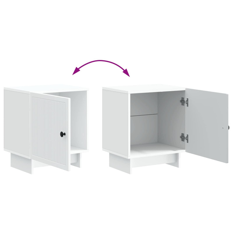 Szafka Nocna 2 pcs Biały 43 x 34,5 x 50 cm Drewno inżynieryjne