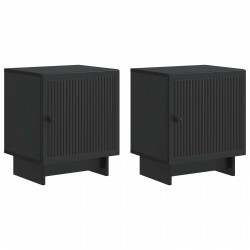 Szafka Nocna 2 pcs Czarny 43 x 34,5 x 50 cm Drewno inżynieryjne