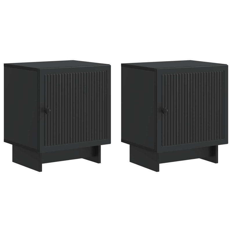 Szafka Nocna 2 pcs Czarny 43 x 34,5 x 50 cm Drewno inżynieryjne