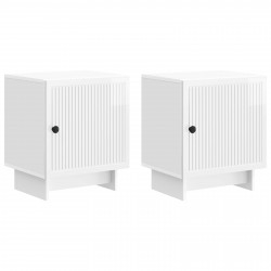 Szafka Nocna 2 pcs Biały wysoki połysk 43 x 34,5 x 50 cm