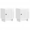 Szafka Nocna 2 pcs Biały wysoki połysk 43 x 34,5 x 50 cm