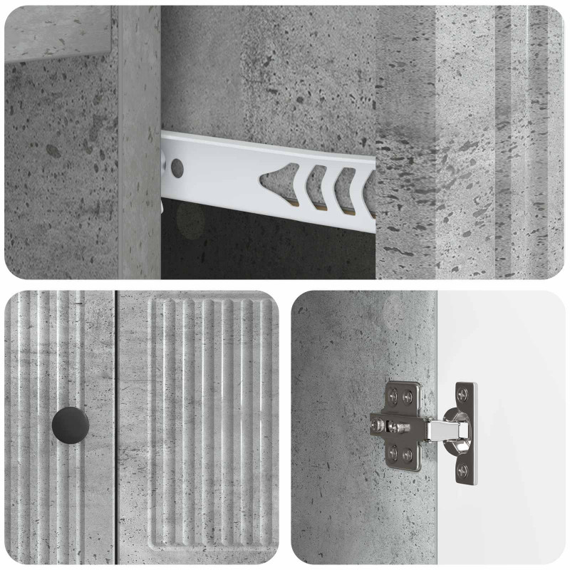 Bufet Betonowy szary 66 x 34,5 x 90 cm Drewno inżynieryjne