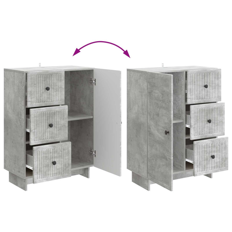 Bufet Betonowy szary 66 x 34,5 x 90 cm Drewno inżynieryjne