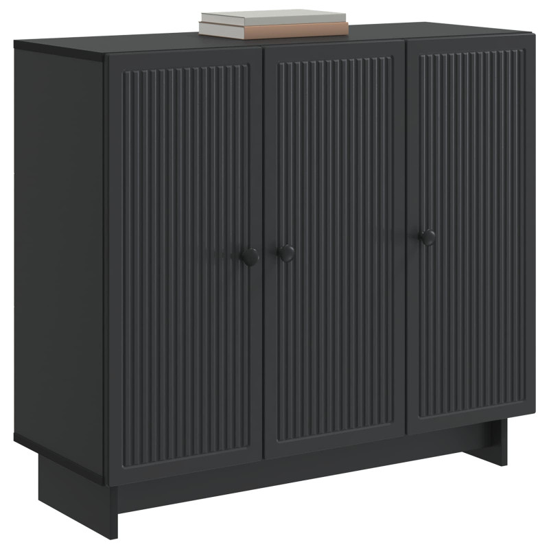 Bufet Czarny 89 x 34,5 x 80 cm Drewno inżynieryjne