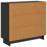 Bufet Czarny 89 x 34,5 x 80 cm Drewno inżynieryjne