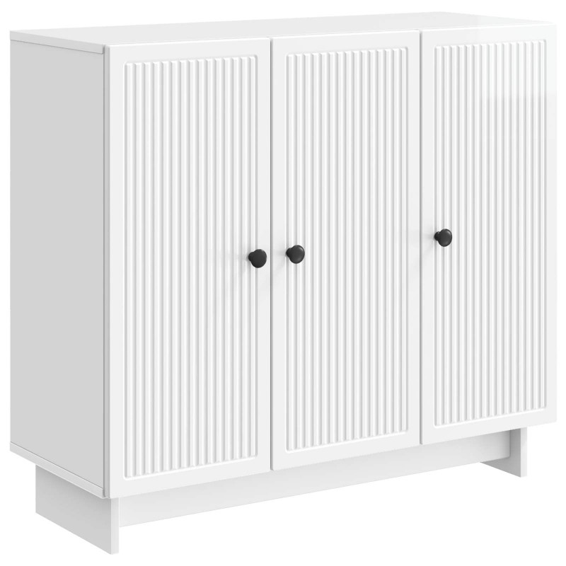 Bufet Biały wysoki połysk 89 x 34,5 x 80 cm Drewno inżynieryjne