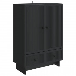 Bufet Czarny 66 x 34,5 x 95 cm Drewno inżynieryjne
