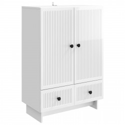 Bufet Biały Wysoki Połysk 66 x 34,5 x 95 cm Drewno inżynieryjne