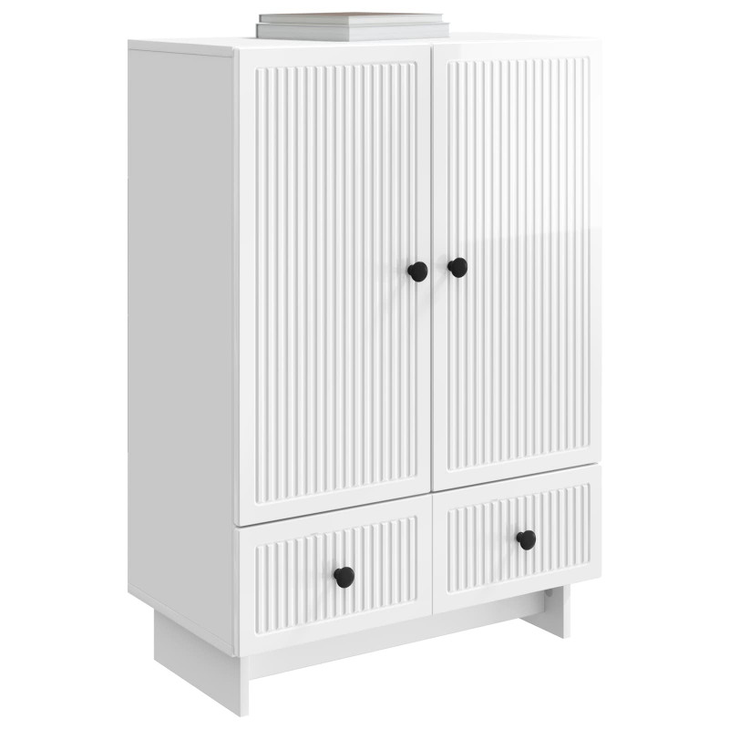 Bufet Biały Wysoki Połysk 66 x 34,5 x 95 cm Drewno inżynieryjne