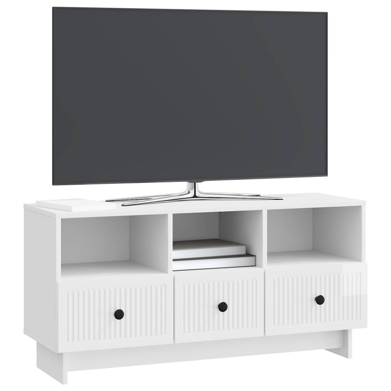 Szafka pod telewizor Biały wysoki połysk 102 x 34,5 x 50 cm