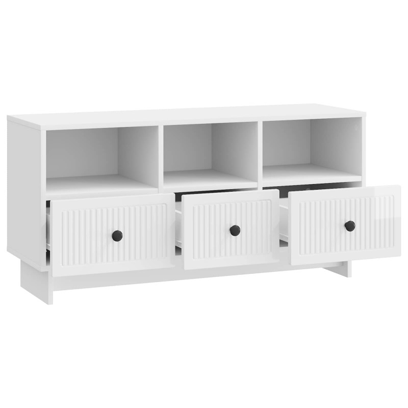 Szafka pod telewizor Biały wysoki połysk 102 x 34,5 x 50 cm
