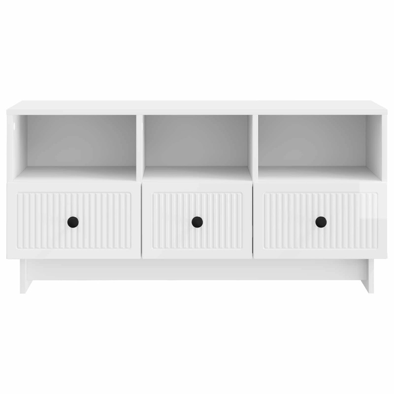 Szafka pod telewizor Biały wysoki połysk 102 x 34,5 x 50 cm