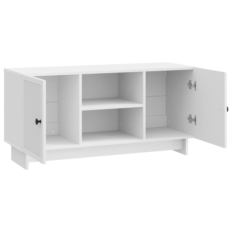 Szafka pod telewizor 102 x 34,5 x 50 cm Biały wysoki połysk