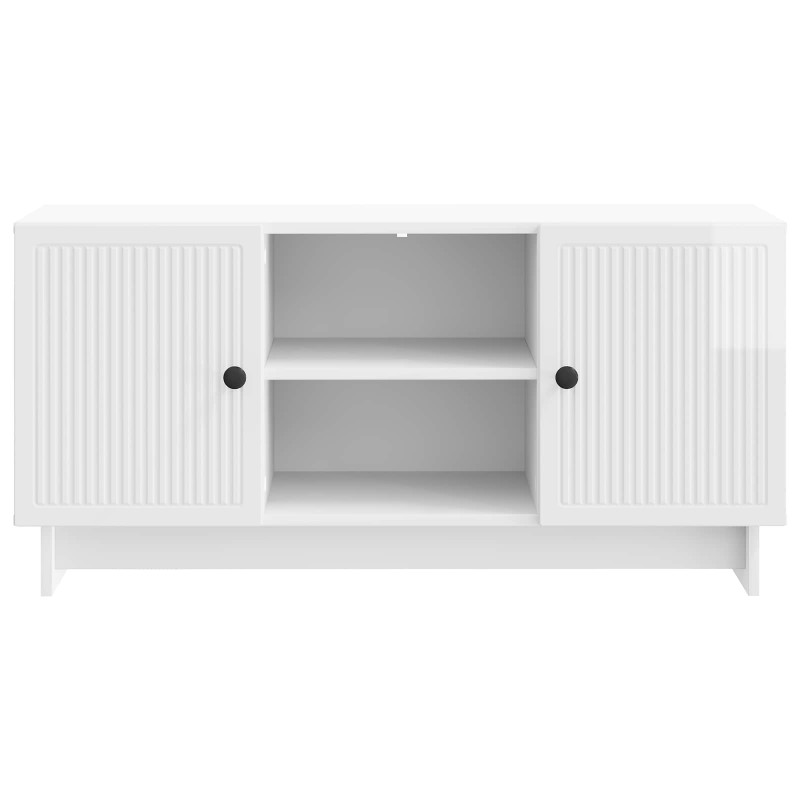 Szafka pod telewizor 102 x 34,5 x 50 cm Biały wysoki połysk