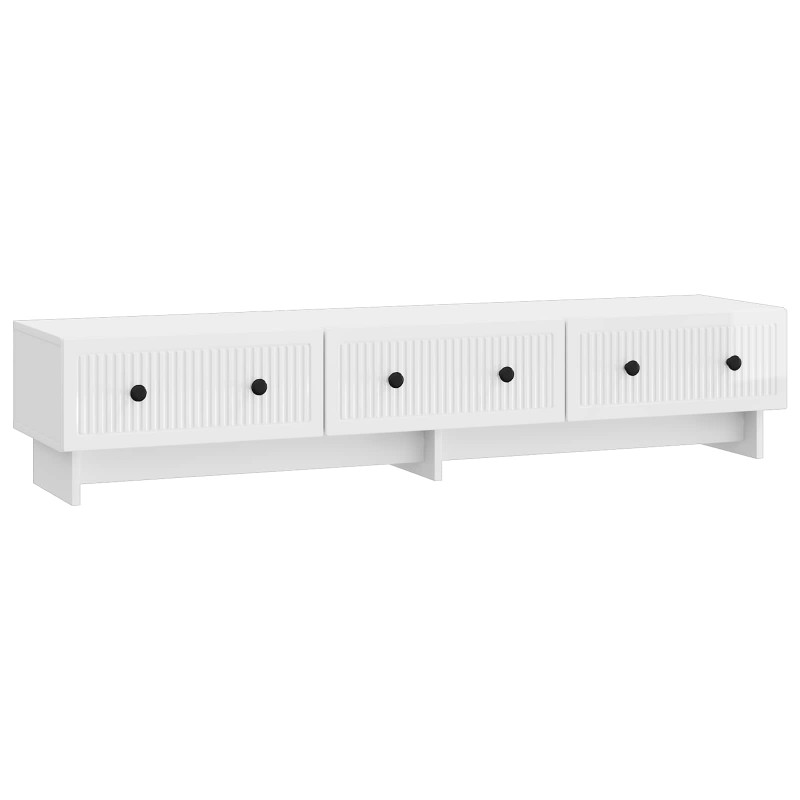 Szafka pod telewizor Biały wysoki połysk 147 x 34,5 x 30 cm