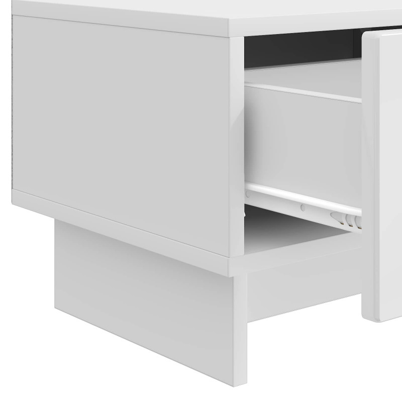 Szafka pod telewizor Biały wysoki połysk 147 x 34,5 x 30 cm