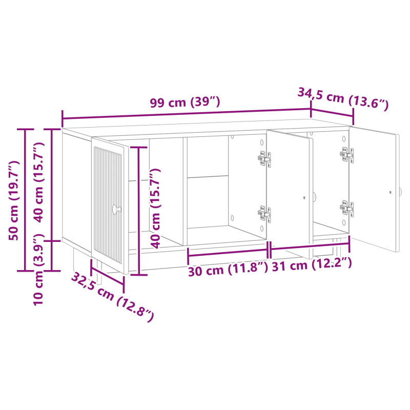 Szafka pod telewizor dąb Sonoma 99 x 34,5 x 50 cm