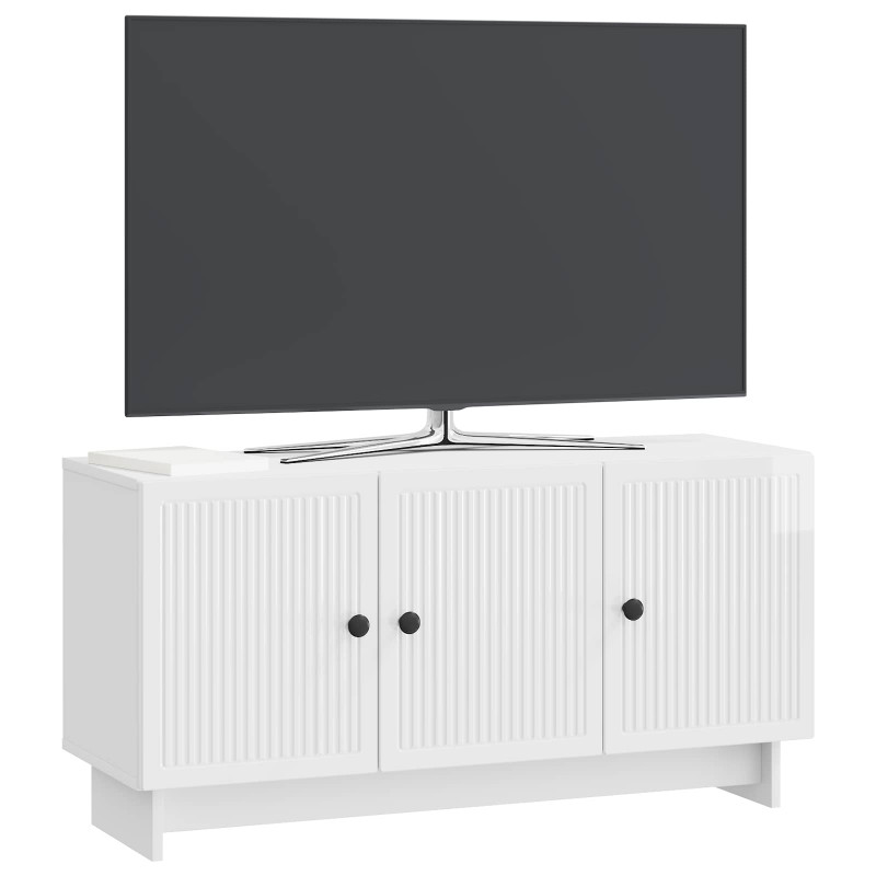 Szafka pod telewizor Biały wysoki połysk 99 x 34,5 x 50 cm