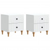Szafka Nocna 2 pcs Biały 43 x 34,5 x 48 cm Drewno inżynieryjne