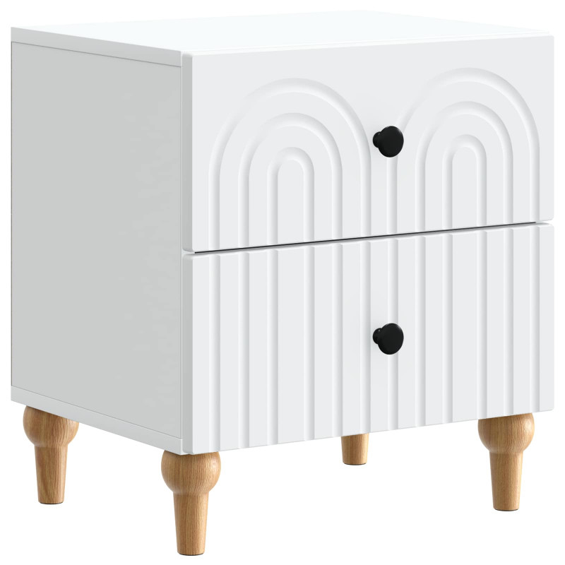 Szafka Nocna 2 pcs Biały 43 x 34,5 x 48 cm Drewno inżynieryjne