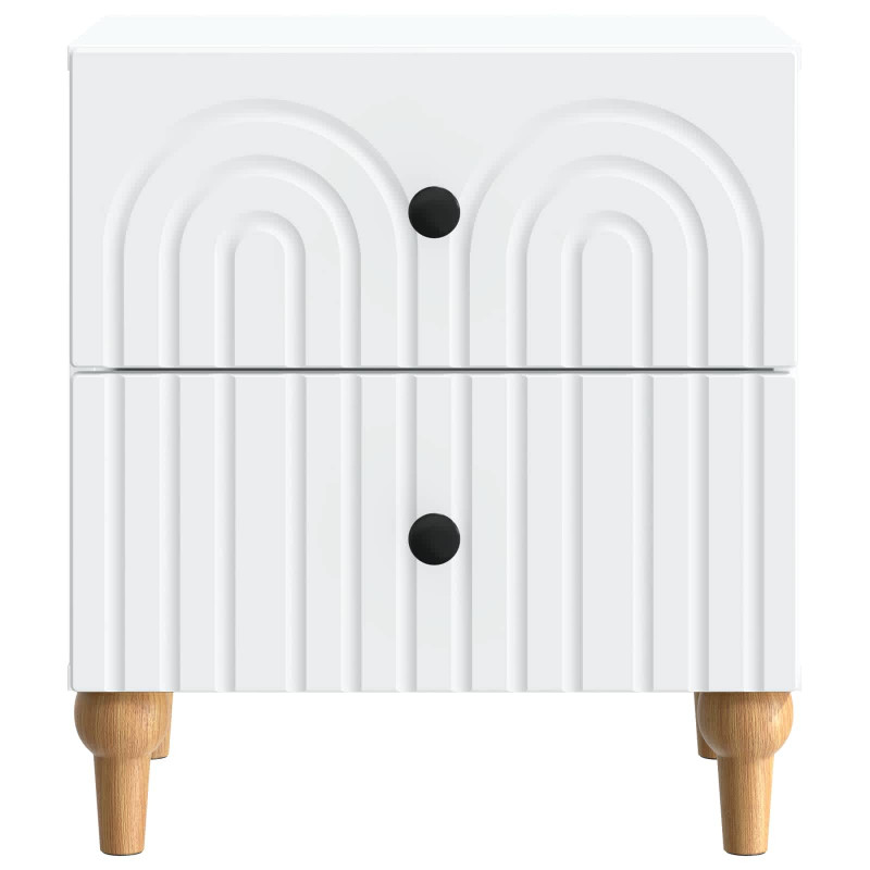 Szafka Nocna 2 pcs Biały 43 x 34,5 x 48 cm Drewno inżynieryjne