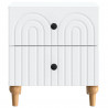 Szafka Nocna 2 pcs Biały 43 x 34,5 x 48 cm Drewno inżynieryjne