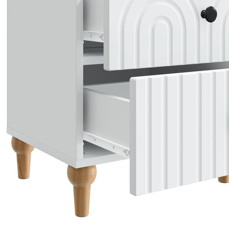 Szafka Nocna 2 pcs Biały 43 x 34,5 x 48 cm Drewno inżynieryjne