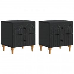 Szafka Nocna 2 pcs Czarny 43 x 34,5 x 48 cm Drewno inżynieryjne
