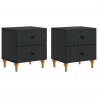 Szafka Nocna 2 pcs Czarny 43 x 34,5 x 48 cm Drewno inżynieryjne