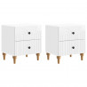 Szafka Nocna 2 pcs Biały wysoki połysk 43 x 34,5 x 48 cm