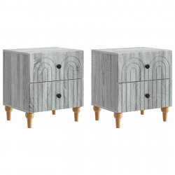 Szafka Nocna z szufladą 2 pcs Szary Sonoma 43 x 34,5 x 48 cm